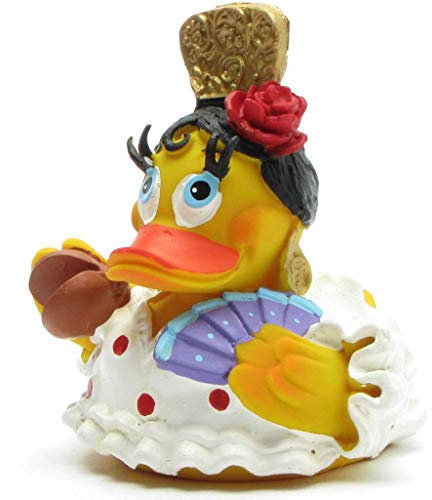 Duckshop Flamenco Badeente - weiß I Quietscheente I L: 8,5 cm