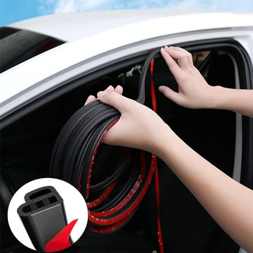 DOTAATDW Car Door Seal Strip 32.8Ft Automotive Weather Stripping Double Layer L Shape Universal Self Adhesive Auto Door Soundproofing Weatherstrip for Car Door Tailgate (10M/32.8Ft)