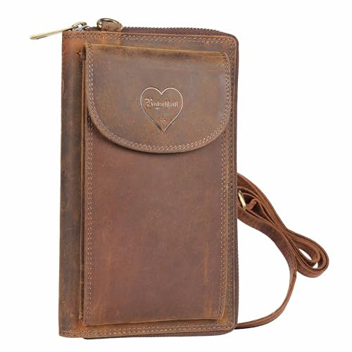 Ratschkatl Smarte Handytasche • Echt-Leder Tasche • Handytasche für Damen • Perfekt geeignet für den Alltag