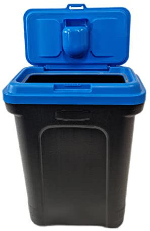 HH Home Hut 35L Large Pet Food Container Dog Cat Animal Storage Bin 16KG Dry Feed 23KG Seed Including Air Tight Seal Blue Lid