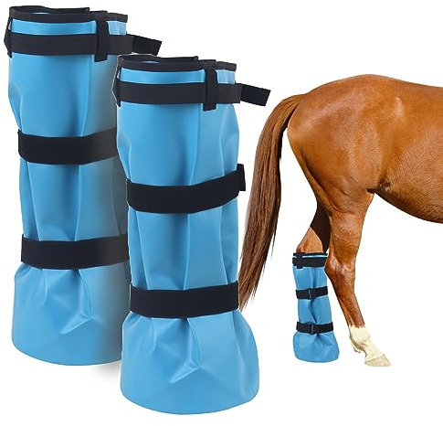 Comfpet Hoof Soaking Boot, Poultice Boots for Injuried Hooves, Hoof Care Treatment, 2 Piece Hoof Boots for Horses Waterproof for Hoof Problem, Wrapped Horse Leg Boot