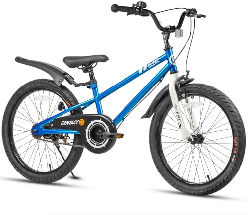 Glerc Fantacy Kids Bike 20 Inch Boys Girls Bicycle for Age 8 9 10 11 12 Year Old with Stabilisers & Bottle Cage for Birthday Gift， Blue