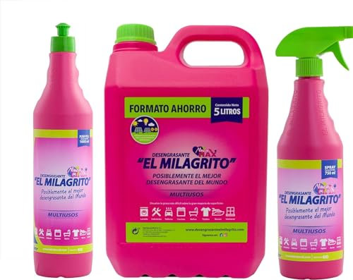 Desengrasante El Milagrito (5 Litros + Pitorro 1 Litro + Pistola 750Ml)