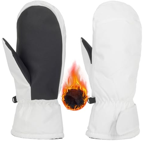 Mealah Women-Men Winter Ski-Gloves - Non-Slip-Thickened-Warm-Mittens Waterproof Cold-Weather Touchscreen-Cycling-Gloves(Size:S/M)