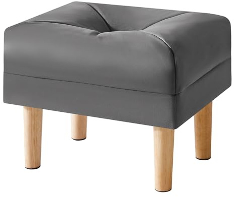 YMYNY Pouf Ottoman Moderne, Petit Repose-Pieds en Matière Tech Cloth Rectangulaire, Petit Ottoman pour Salon, Tabouret de Canapé, Tabouret Bas pour Entrée 40 x 29 x 32CM Noir Gris HBD040BG