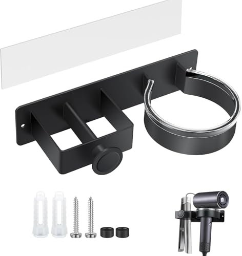 HPiano Soporte Secador de Pelo,Soporte Secador Pelo y Plancha,Soporte Plancha Pelo de Acero Inoxidable,Soporte para secador de Pelo y Plancha de Pelo para Baño, hoteles, Barbershop