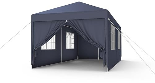 YRHome Pavillon 3x6 m Partyzelt Zelt Stabil Wasserdicht Winterfest UV-Schutz Gartenpavillon Festzelt Bierzelt Camping Zelt mit Seitenteilen & Fenstern für Garten und Camping,Anthrazit