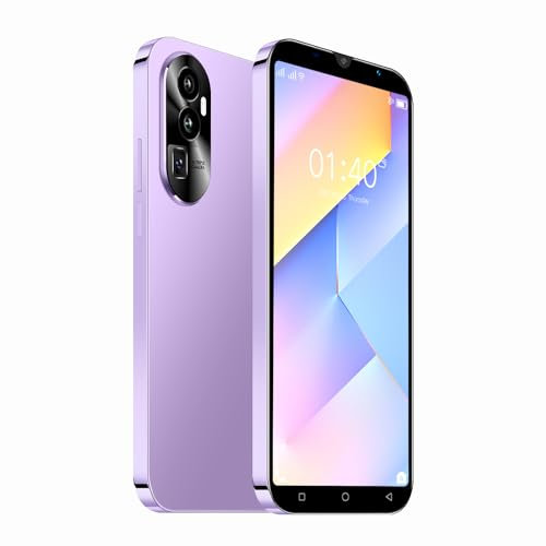 JoyHandy SIM free Unlocked Mobile Phone, 5.0 Android Phone, 16GB(up to 128GB), Dual Camera, 2G Dual SIM Free Unlocked, WIFI/Bluetooth/Face ID Cheap Phone (R10-Purple)