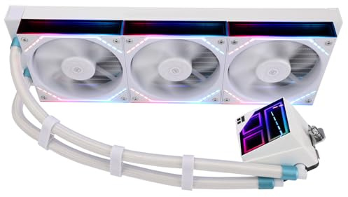 TR-Thermalright Frozen Infinity 360 White Liquid CPU Cooler,360mm Aio Cooler-Infinity Mirror Light Effect,2000RPM,for AMD AM4/AM5,Intel LGA1851/1700/1150/1151/2011