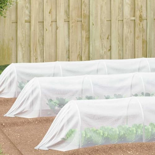 sephironlbb Red de insectos blanca de polietileno de 2 x 25 m, resistente a la intemperie, para jardín e invernadero, mantillo, corteza, protección contra malas hierbas, macetero, verduras, flores