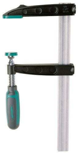 wolfcraft Schraubzwinge PRO 400-3620000 - ergonomische Griffform & rutschhemmende Griffauflagen - optimale Kraftumsetzung - 400 kg Spannkraft
