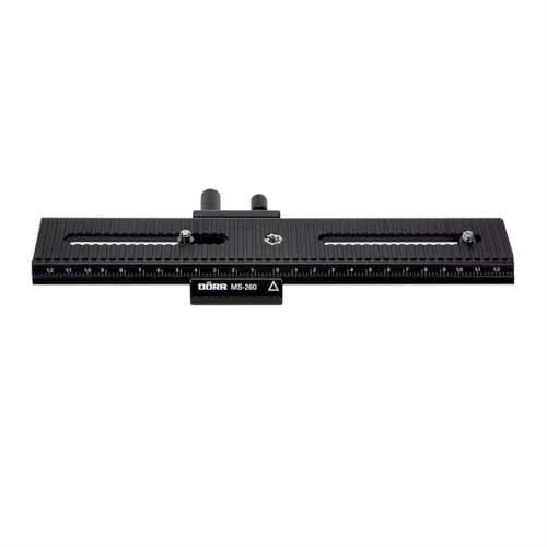 Dörr Makro inställningssladd MS-260 för kompakt/DSLR/DSLM-system, justeringsområde 24 cm, anslutning (kamera 2 x 1/4 tum och stativ 3/8 tum) gängadapter 1/4–3/8 tum