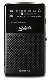 Roberts SPORTS 925 Personal FM/AM Radio, Black