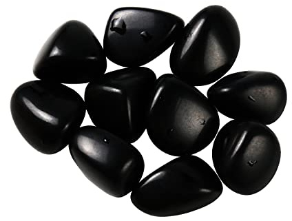 Nvzi tumlade polerade naturliga svarta obsidianstenar, kristaller och helande stenar Kvartsbulk för Wicca, Reiki, helande energi, chakrastenar, trolldomstillbehör (10 st)