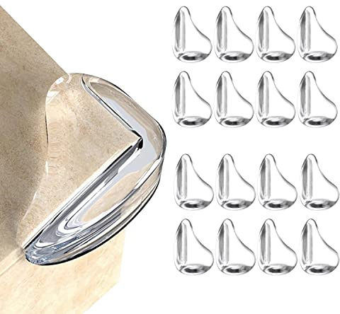 MOYONTE 16 Pack Corner Protector for Baby, Clear Corner Protectors, Furniture Corner Guard & Edge Safety Bumpers to Cover Sharp Furniture & Table Edge