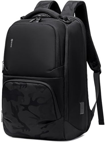 BJIAX 40L High Tech Water Repellent Work College Computer Laptop Travel Business Backpack for Men with USB Charging Port and Ergonomic Design Fits 17.3 Inch Tablet, Notebook