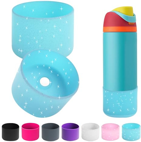 Lot de 2 bottes en silicone pour bouteilles d'eau Owala de 710 ml, 940 ml, 1200 ml, 1200 ml, manchon de protection antidérapant pour bouteilles d'eau en acier inoxydable FreeSip, Twist et Flip (bleu