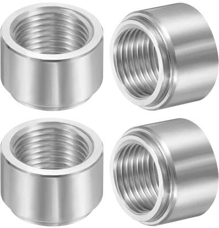 sourcing map Raccordi a saldare NPT femmina da 1/2, diametro esterno 2,6 cm. x 1,8 cm di lunghezza in alluminio NPT femmina a saldare su tappo a gradino, colore argento