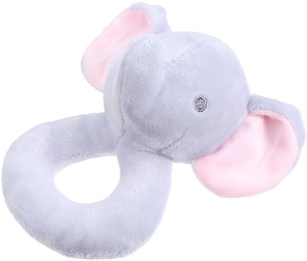 Hohopeti Juguete Sonajero para Bebés con Elefante de Peluche Agarre Manual Color Brillante para Desarrollo Sensorial y Motricidad Infantes Recién Nacido
