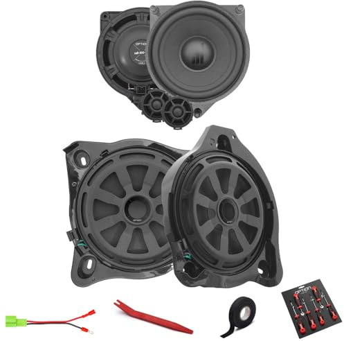 Option Set di altoparlanti compatibili con Mercedes Classe E (W213/S213/A238/C238 con sistema audio standard di fabbrica) – 100% altoparlanti anteriori Plug & Play e subwoofer inclusi accessori