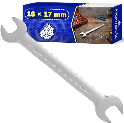 Cle Plate à Fourche Double 16x17mm - Clé Plate Acier au Chrome-Vanadium CrV | MONTERAL