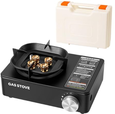 Fornello da campeggio, utensile da cucina con valigetta per il trasporto, fornello da cucina, per viaggi in camper, viaggi, picnic, barbecue, tailgating, barbecue, escursioni con zaino