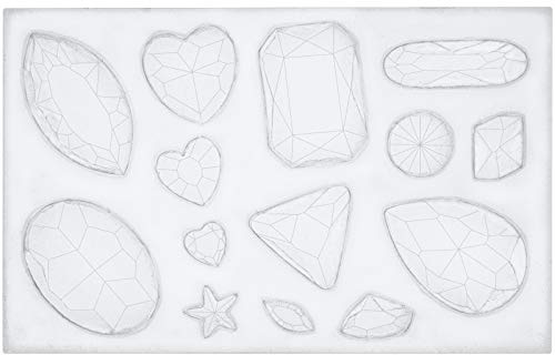 FUNSHOWCASE Assorted Gems and Cabochon Silicone Mold for Fondant Cupcake Topper Chocolate Candy Baking Epoxy Resin Casting Concrete Cement Plaster Craft, Mini