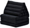 Leewadee - Bequeme Japanische Bodenmatratze - Thai Bodenliege mit Dreieckskissen - Futon Klappmatte - Thai Massagematte, 170 x 53 cm, Schwarz