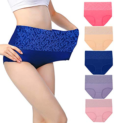 Fulyou Women's Briefs Underwear Tummy Control Cotton Panties High Waist Ladies Soft Stretch Underpants Knickers 18-20