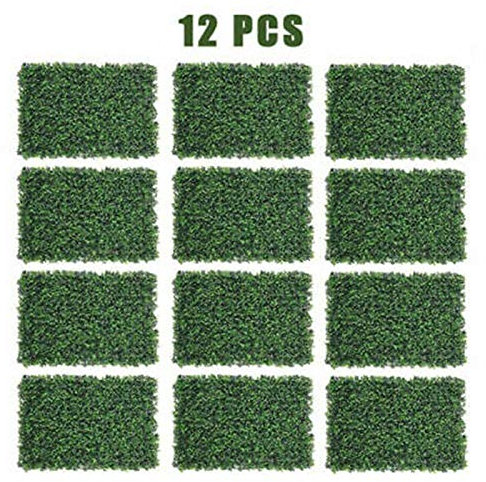 DH-Link 2/6/12 Planta Artificial Mat Greenery Wall Seto Hierba Valla Follaje Panel Decoración (12 piezas)