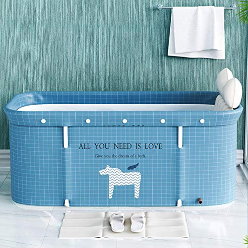 Prevessel Klappbadewanne, Tragbare Klapp Badewanne Erwachsene Anti Rutsch Mobile Badewanne mit Bathtub Zubehör Freistehende Faltbadewanne Kinder Familie SPA Sauna Heißes Bad