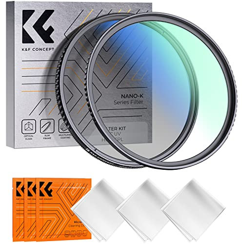 K&F CONCEPT Filterset 67mm Polfilter（ CPL）+ UV Filter, Zirkularer Polarisationsfilter & Schutzfilter (Nano Klear-Serie)