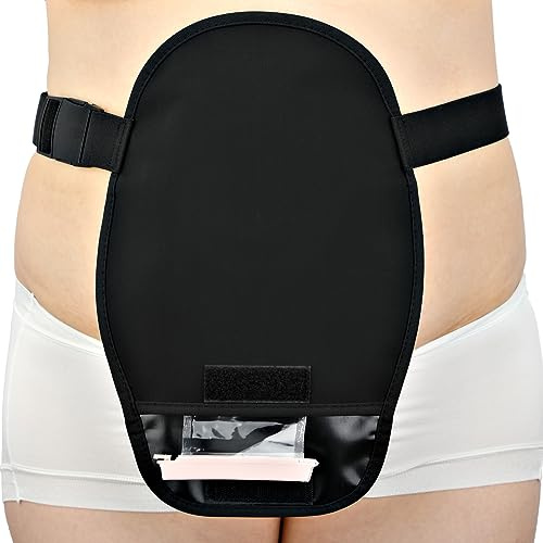 Funda impermeable para bolsa de ostomía, funda suave para bolsa de colostomía, lavable, estomía, ileostomía, a prueba de fugas, enmascaramiento de olores, Negro (waterproof black), 25- 47