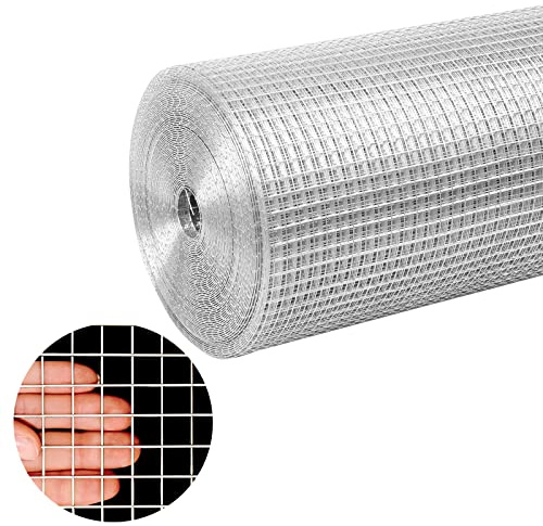 Zevemomo 48 x 100' 1/2inch Hardware Cloth 23Gauge Chicken Wire Fence Galvanized Welded Mesh Roll for Home Garden Rabbit Cage
