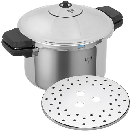 Kuhn Rikon DUROMATIC Pressure Cooker for 5.0 L - 22 cm, Swiss Made - 18/10 Stainless Steel, Energy Efficient, Safe Lockable Lid, Induction and All