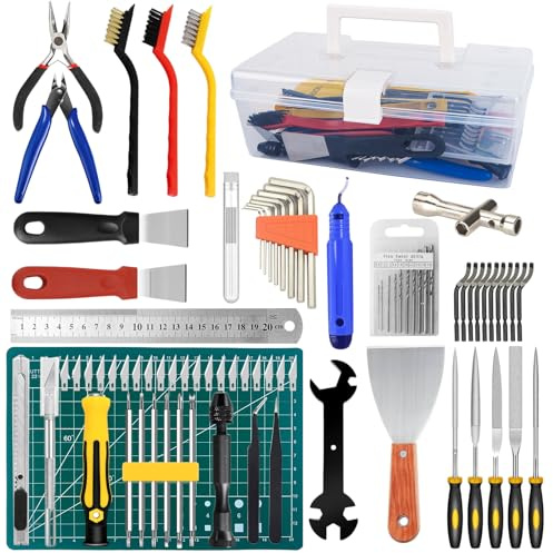 99 Pièces Kit D'outils 3D pour Imprimante, avec Pinces, Limes, Pinces à épiler, Couteaux de Sculpture, Aiguilles de nettoyage, Clés, Clés à molette, pour Le Nettoyage Finition Impression
