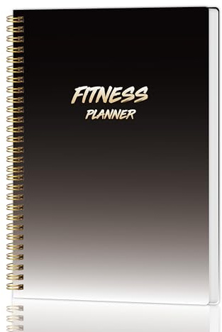 KAICN Workout Journal Fitness Planner for Women&Men，Workout Log Gym book for Tracking， Best Daily Exercise Logbook to Record Your Wellness Goals,A5(8.6×5.9)-Black Gradient