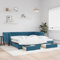 Hommdiy Tagesbett, Ausziehbar Schlafsofa, Bettsofa Gästebett für Schlafzimmer Wohnzimmer, Sofa Bett Ausziehbett,Blau 100 x 200 cm-mit Bettkasten & Schublade