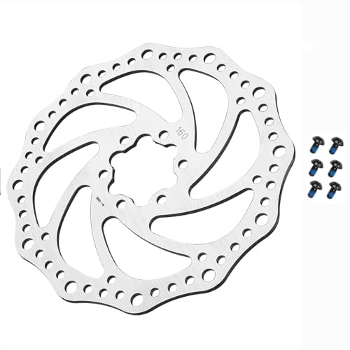 160mm Brake Disc, Stainless Steel Rotor for Bicycle Brakes, Ideal for Road and Mountain Bikes Cycling