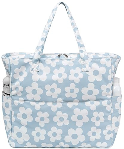 Beach Pool Bags Tote for Women Ladies Large Gym Tote Carry On Bag With Wet Compartment for Weekender Travel Waterproof