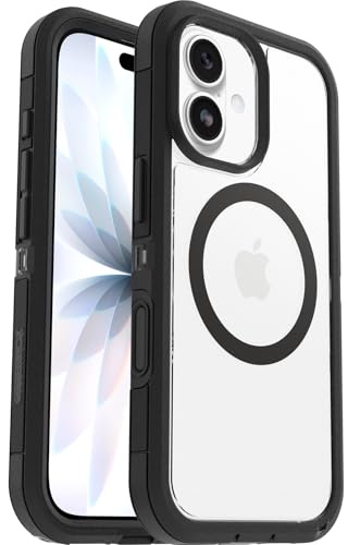 OtterBox Defender Series Pro XT Clear MagSafe Hülle für iPhone 17, stoßfest, Ultra-robust, schützende Hülle, 7X getestet nach Militärstandard, Transparent/Schwarz