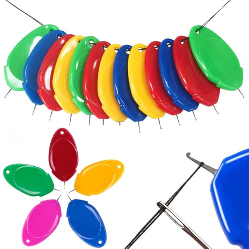 100 pezzi Infila ago per cucito a mano, piccolo ago a tubo, 5 colori, gancio in plastica, facile da infilare, per lavori fai da te, cucito a mano, macchina da cucire, artigianato e
