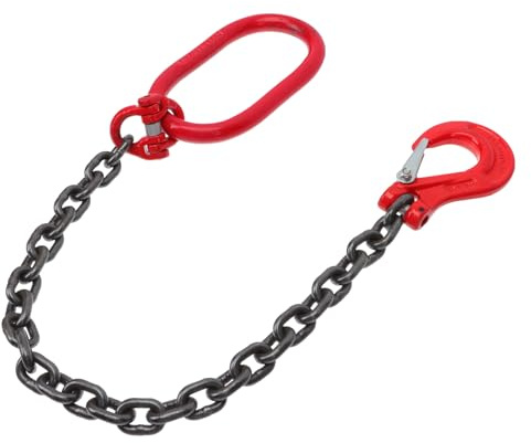 WATIIFUFU Élingue à Chaîne avec Crochet 1 Tonne 1,25 Mètre Élingue à Chaîne Jambe Résistante en Acier Antirouille Industrielle pour Manutention et Levage de Charges Lourdes