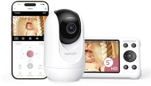 momcozy BM04 Dual-Mode Smart Baby Monitor, 5 1080P Screen & Camera Unit