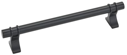 Amerock | Cabinet Pull | Matte Black | 6-5/16 inch (160 mm) Center to Center | Davenport | 1 Pack | Drawer Pull | Drawer Handle | Cabinet Hardware