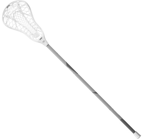 STX Lacrosse Fortress 300 Girls Complete Stick with Crux Mesh 2 Pocket, White