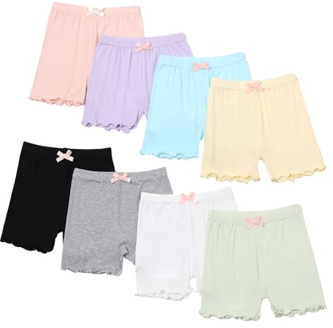 Chicduo 8 Pack Girls Bike Shorts Kids Cartwheel Toddler Biker Under Dress Dance Safety Shorts for Girls Multicolor