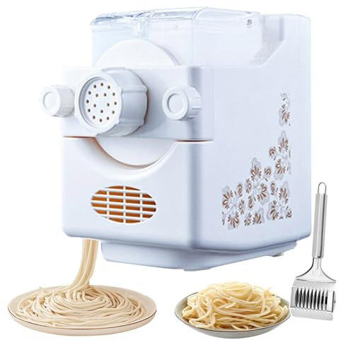 forplubossmmp 180W Automatic Pasta Maker 50-60RPM Spaghetti Machine, Electric Noodle Press with Noodle Divider, Food Grade Material Noodle Rolling Machine with Functional Panel & Upper Cover Lock