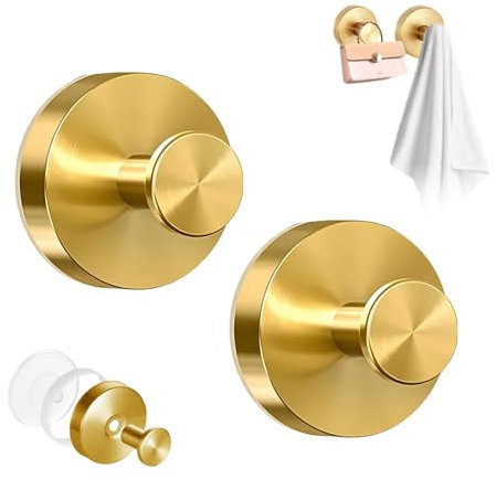 Yistoi 2 Piezas Gancho Ventosa, Colgador Toalla Baño, Ventosa Accesorios Baño sin Taladro, Gancho Ventosa Fuerte, Gancho Ventosa Baño, para Baño Pared Cocina Vidrio Espejo Azulejo Ganchos