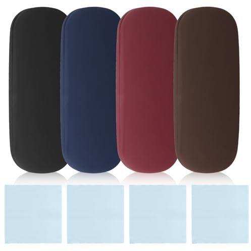 Ensemble de 4 x étuis à lunettes rigides pour hommes et femmes, étui portable pour lunettes, boîte pour lunettes et lunettes de lecture, avec 4 chiffons pour nettoyer les verres